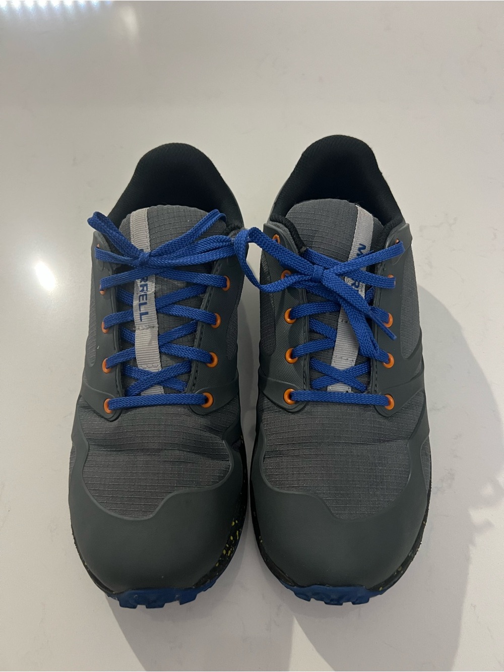 Merrell Men's Grey Trail Shoe with Blue Laces Hiking Shoes